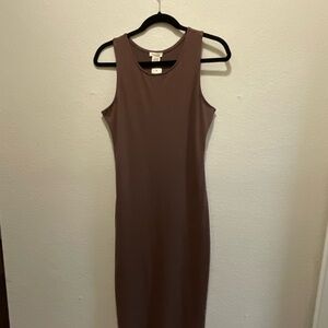 Elegant Brown Sleeveless Dress